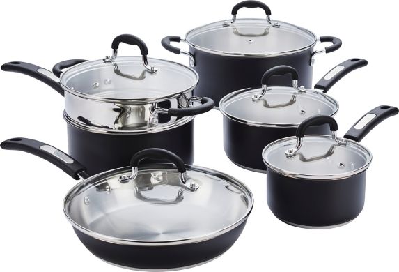 MASTER Chef Stainless Steel Cookset, Matte Black, 11-pc Product image