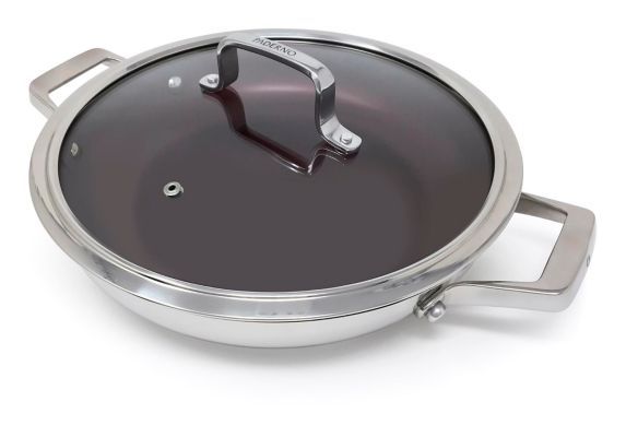 PADERNO Stainless Steel Everyday Pan, Dishwasher & Oven Safe, Burgundy, 28cm Product image