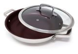 PADERNO Stainless Steel Everyday Pan, Dishwasher & Oven Safe, Burgundy, 28cm | Padernonull