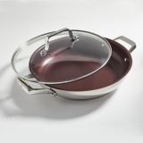 PADERNO Stainless Steel Everyday Pan, Dishwasher & Oven Safe, Burgundy, 28cm | Padernonull