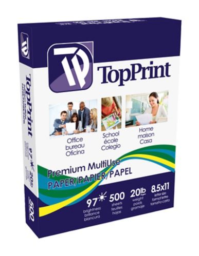 Papier vierge multi-usage TopPrint de qualité supérieure, 8,5 x 11 po, paq. 500 Image de l’article