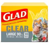 Glad Clear Garbage Trash Bags - Large,  90-L, 30-pk | GLADnull