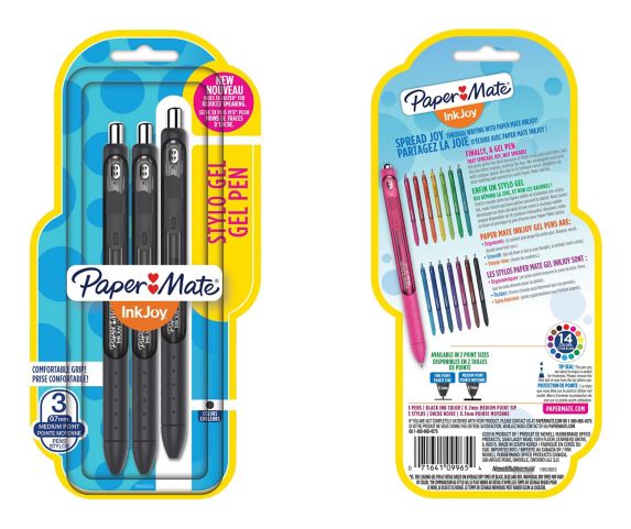 Papermate Ink Gel Pen, Black, 3-pk Product image