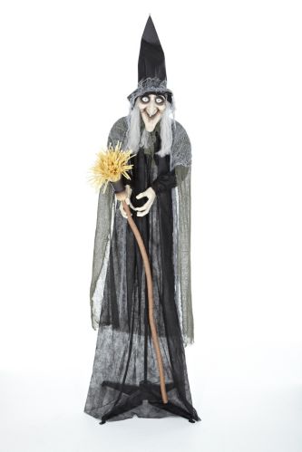 For Living Animated Standing Witch, LED Lights and Halloween Sound, 6-ft, Assorted Colours Product image