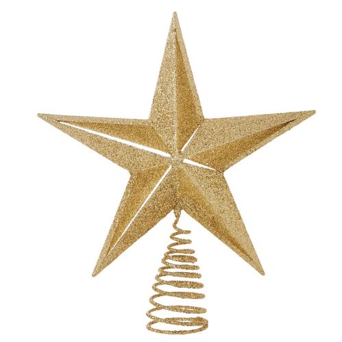 For Living Gold Glitter Star Tree Topper, 12-in Product image