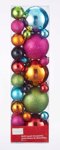 CANVAS Brights Ball Ornament Set, Assorted, 41-pk Product image