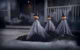 Piquet de sorcière avec lumières à DEL For Living avec minuterie pour décorations d'Halloween, blanc, 42 po, paq. 3 | FOR LIVINGnull