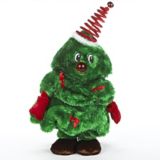 Décoration de Noël arbre de Noël musical dansant en peluche, vert, 12 po