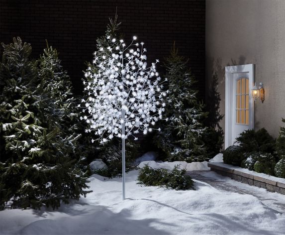 CANVAS Pre-Lit LED White Fibre Optic Tree Wire Form, 480-count, 8-ft Product image