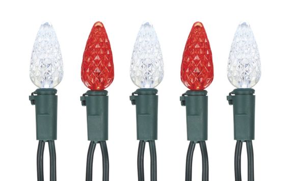 Lumières des fêtes extérieures NOMA, 70 ampoules à DEL C6, rouge et blanc pur Image de l’article