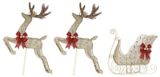 Traîneau et 2 rennes incandescents décoratifs CANVAS, or | CANVASnull