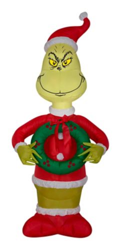 GEMMY Inflatable Grinch Christmas Decoration Self-Inflating, Assorted, 4-ft Product image