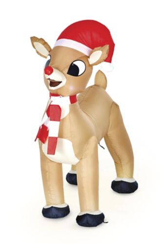 GEMMY Inflatable Rudolf with Twinkling Nose Christmas Decoration Self-Inflating, 3.5-ft Product image