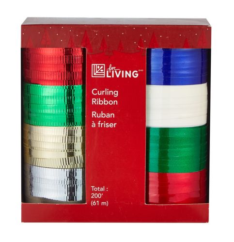 For Living Christmas Decoration Ribbons, Classic Colours, 200-ft Product image
