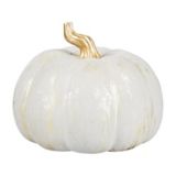 CANVAS Resin Wood Pumpkin, Tabletop Home Decorations for Fall & Thanksgiving, White, 7-in | CANVASnull