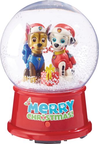 Paw Patrol Plastic Musical Christmas Decoration Snow Globe, 4 3/4-in Product image