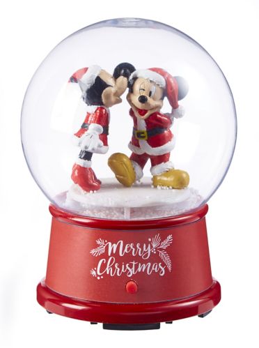 Disney Plastic Musical Christmas Decoration Mickey & Minnie Snow Globe, 4 3/4-in Product image