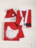 Costume de père Noël décoratif en feutre For Living, adultes, taille unique, rouge, paq. 5 | FOR LIVINGnull