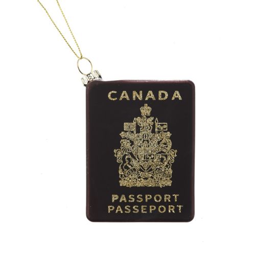 Décoration en verre en forme de passeport canadien CANVAS Collection, rouge Image de l’article