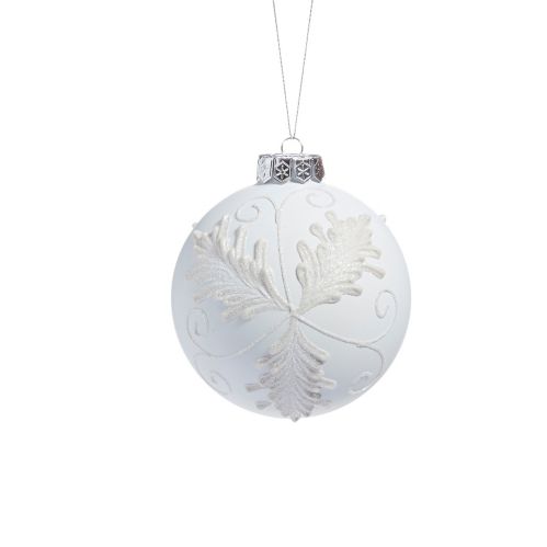 CANVAS White Collection Glass Ornament with Glitter Detail Product image