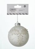 CANVAS White Collection Glass Ornament with Glitter Detail | CANVASnull