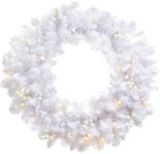 NOMA Prelit White Flocked Wreath, 24in Canadian Tire