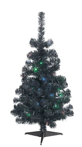 NOMA Pre Lit Artificial Tabletop Christmas Tree, Black, 3-ft Product image
