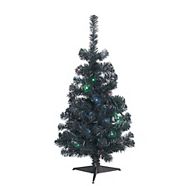 NOMA Pre Lit Artificial Tabletop Christmas Tree, Black, 3-ft
