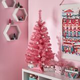 NOMA Pre-Lit LED Christmas Indoor Decoration Artificial Tabletop Tree, Pink, 3-ft | NOMAnull