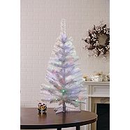 NOMA Pre Lit Artificial Tabletop Christmas Tree, White, 3-ft