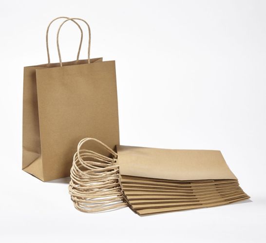 For Living Kraft Paper Decoration Carry Gift Bags, 8 1/4 x 9 3/4 x 4-in, 10-pk Product image