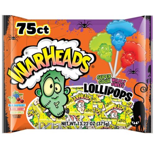 Warhead Super Sour Wildly Sweet Halloween Lollipops, 75-pc Product image