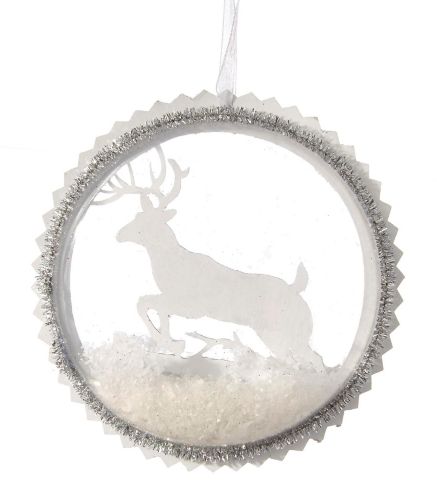 CANVAS White Collection Glitter Disk Ornament, Assorted Product image
