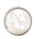 CANVAS White Collection Glitter Disk Ornament, Assorted | CANVASnull