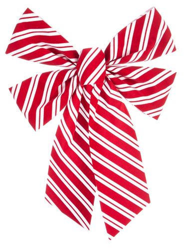 For Living Fabric Holiday Decoration Bow Candy Cane Stripe, 14-in Product image