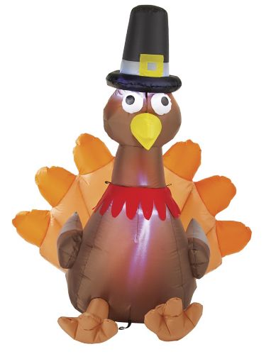 For Living Inflatable Turkey, Weatherproof, LED Lights for Halloween, Multi-Colour, 4-ft Product image