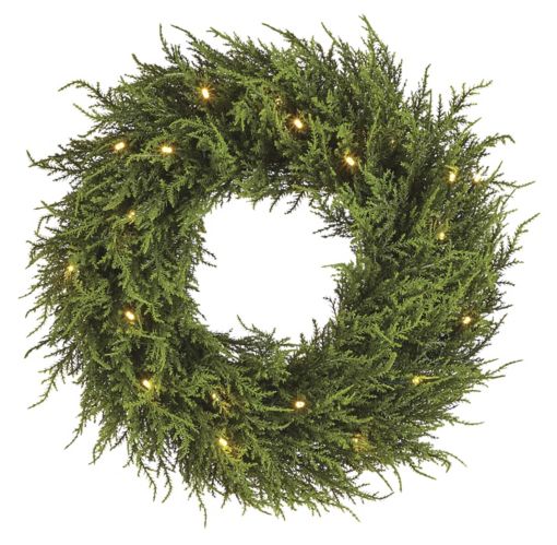 CANVAS Pre-Lit LED Artificial Cedar Christmas Wreath, 24-in Product image
