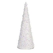CANVAS Small White Glitter Cone Tree, 12-in