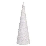 CANVAS Medium White Glitter Cone Tree, 17-in
