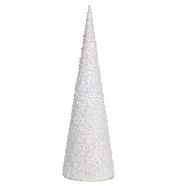 CANVAS Large White Glitter Cone Tree, 24-in
