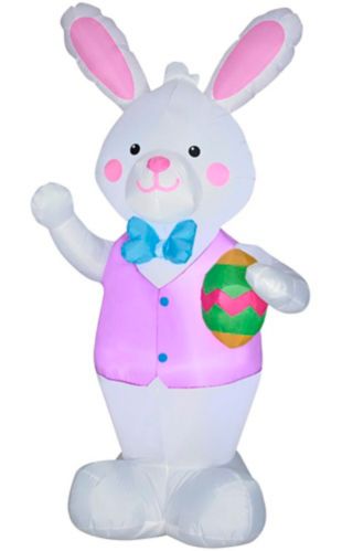 Gemmy Air-Blown Festive Bunny Décor with Easter Egg, 4-ft Product image