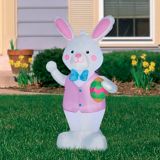 Gemmy Air-Blown Festive Bunny Décor with Easter Egg, 4-ft | Gemmynull