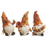 Ornements de gnome en résine CANVAS pour l'Action de grâce, brun, choix de styles, 10-1/2 po, paq. 3 | CANVASnull