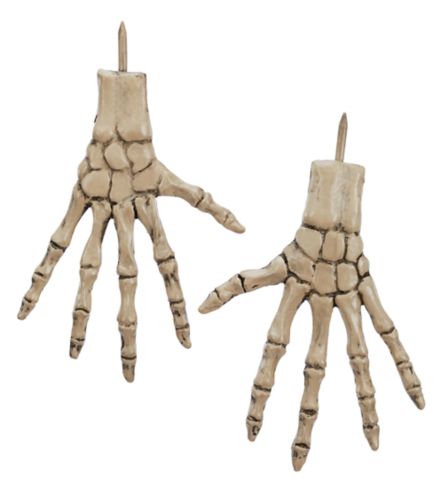 Gemmy Skeleton Bone Hands, Halloween Pumpkin Push-In Decoration Kit, White, 8-in, 2-pc Product image