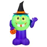 Monstre gonflable adorable qui fait salut Gemmy avec lumières à DEL pour l'Halloween, vert, 4 pi | Gemmynull