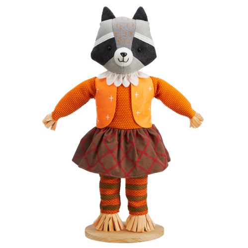 CANVAS Standing Racoon Ornament for Fall, Autumn Harvest Decorations, Orange, 18 1/2-in Product image