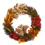 Couronne de moisson avec écureuil CANVAS, prête à être montée au mur, décorations d'automne, beige, 18 po | CANVASnull