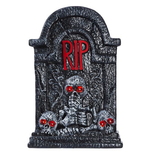 For Living Tombstone with LED Lights, Spooky Outdoor Halloween Décorations, Black, 24-in Product image