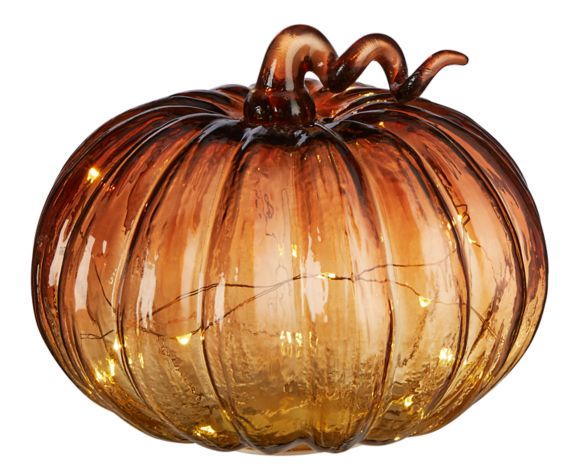 CANVAS Lighted Glass Pumpkin Décor, 6.75-in Product image