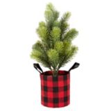 CANVAS Christmas Decoration Artificial Table Top Tree in Buffalo Check Tote, 16-in | CANVASnull